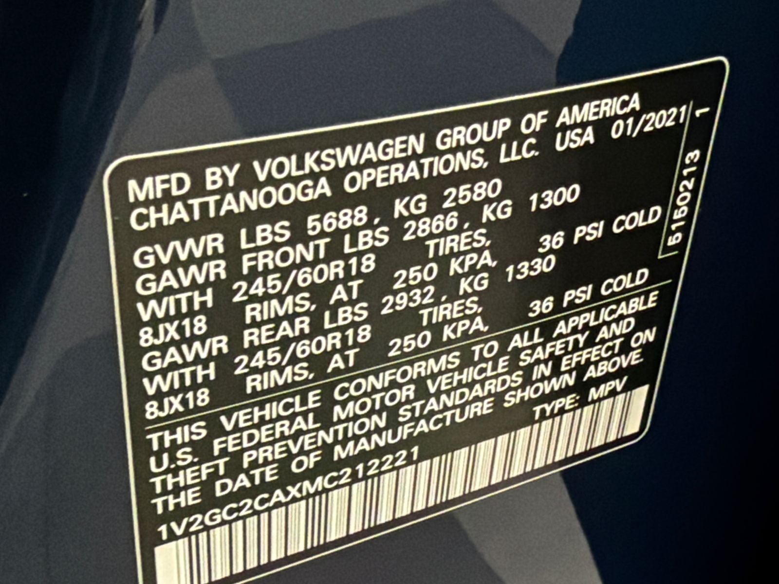 2021 Volkswagen Atlas Cross Sport 2.0T S
