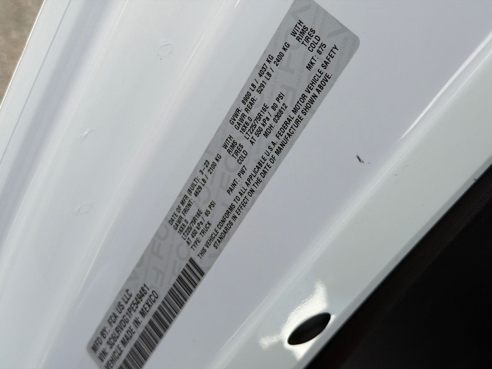 2023 RAM ProMaster 2500 High Roof 159 WB