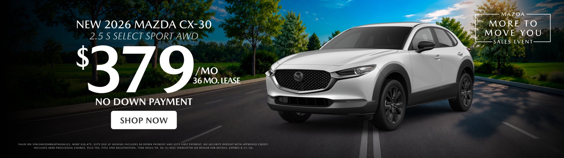 NEW 2026 MAZDA CX-30 $379 LEASE