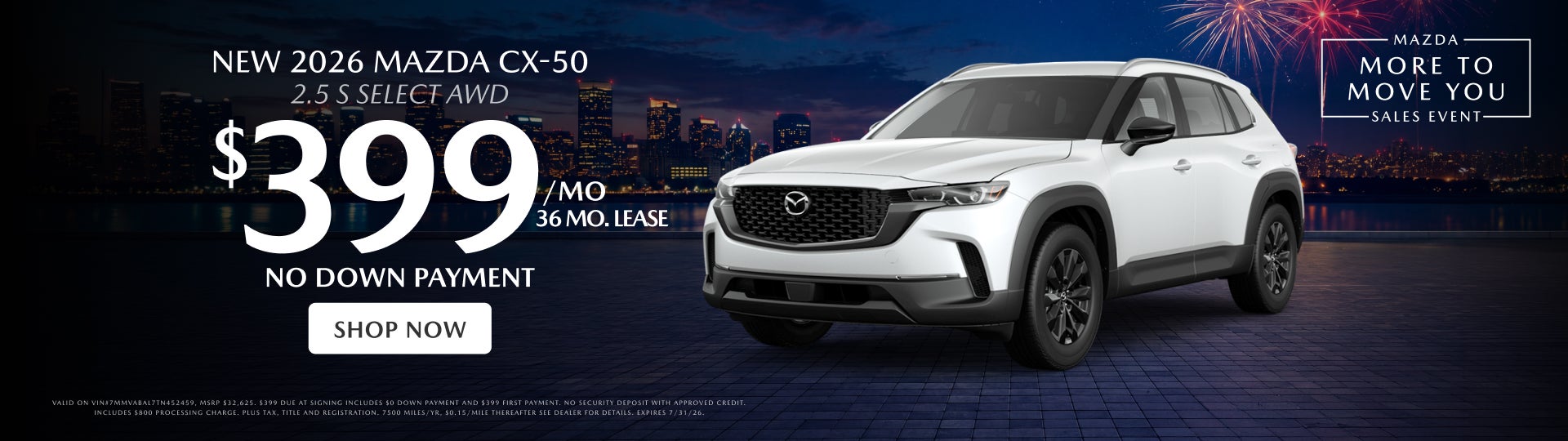 NEW 2026 MAZDA CX-50 $399 LEASE