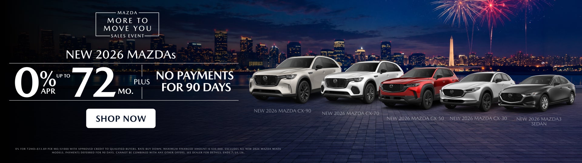 0% APR FOR 72MO PLUS NO PAYMENTS