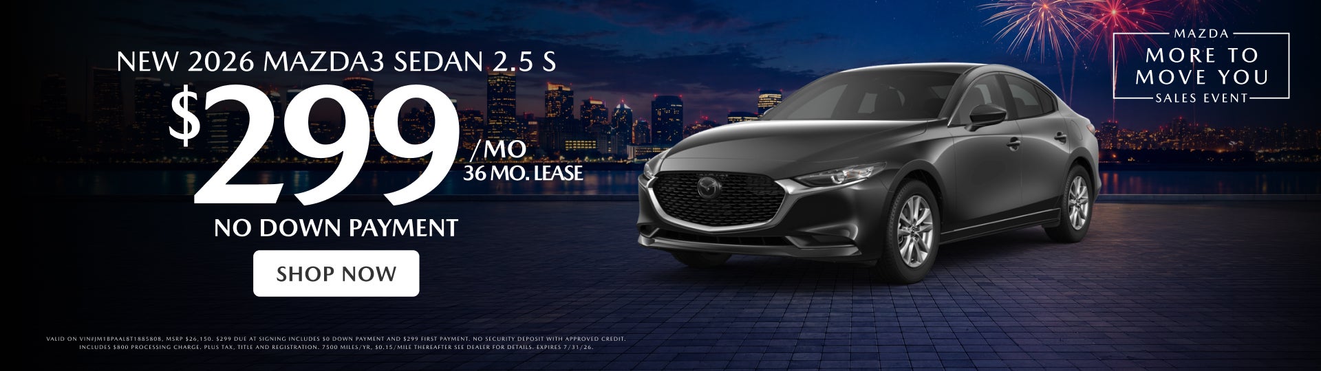 NEW 2026 MAZDA3 SEDAN $299 LEASE