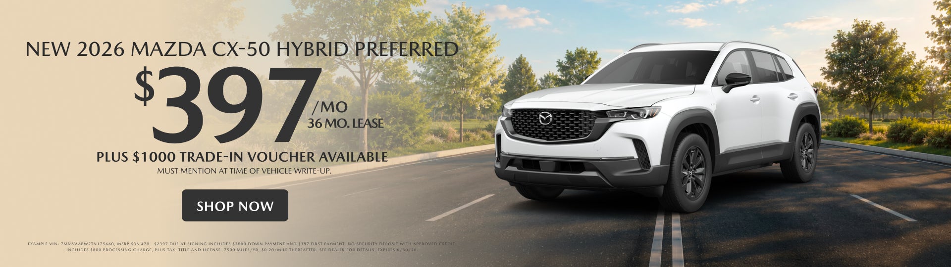 New 2026 Mazda CX-50 Hybrid Preferred Lease $397